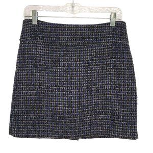 Dalia Modern Fit Blue Black Tweed Mini Skirt